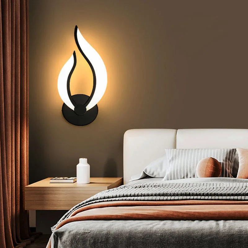 Modern minimalist flame shaped LED wall lamp bedroom living roomstaircase indoor background wall shopping mall hotel decoration