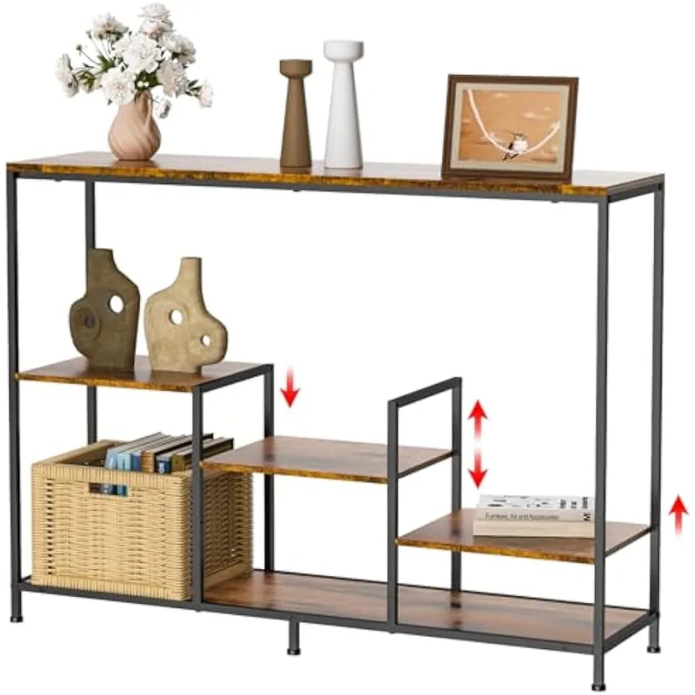Museo Entryway Tables with 3 Adjustable Shelves | Behind Couch Entrance  Long Sofa Table Console  for Entryway, Hallway