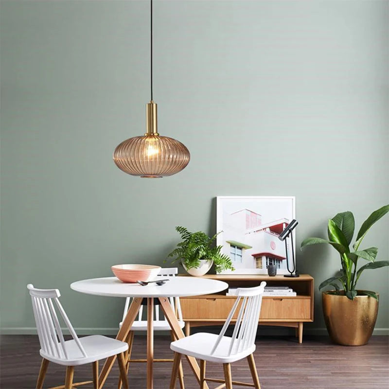 Nordic Glass Pendant Light D30CM Dining Room Hanging Lamp For Living Room Bedroom Beside Home Decoration Lighting Lustre