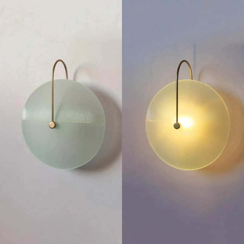 Modern Led Wall Lamp Stripe Round glass light Nordic Indoor lighting Fixture Living Bathroom Bedside Bedroom Decor Sconce Lights