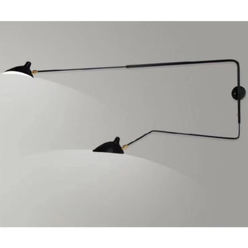 Nordic rotating long pole LED wall lamp creative lighting fixture for living room, bedroom, dual head lighting wall lamp