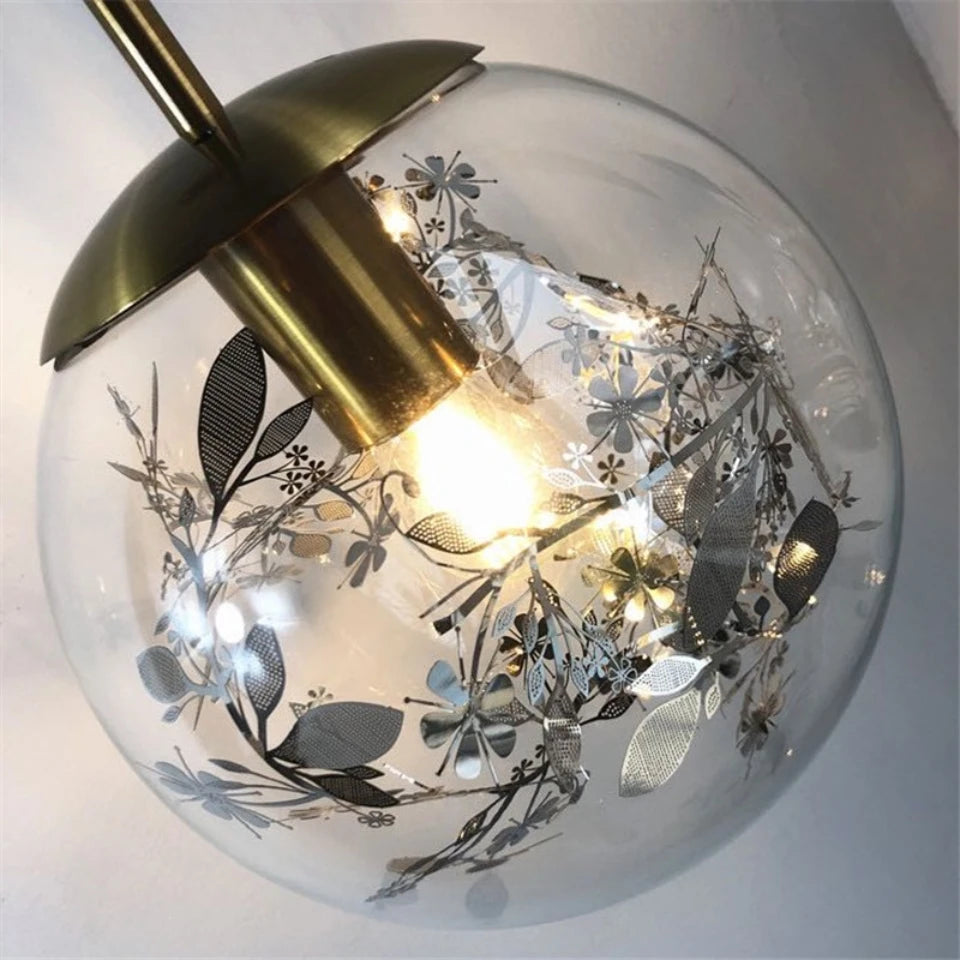 Indoor Small Glass Wall Lamp Modern Creative Background Decoration For Corridor Bathroom Kitchen Bedside Metal Flowers Wall Lamp