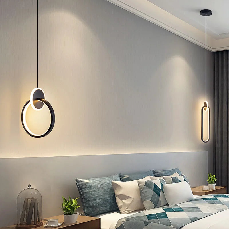 Modern Creative LED Pendant Lamps For Home Living Room Background Wall Hanging Chandelier Bedroom Bedside Lamp Dining Room Decor