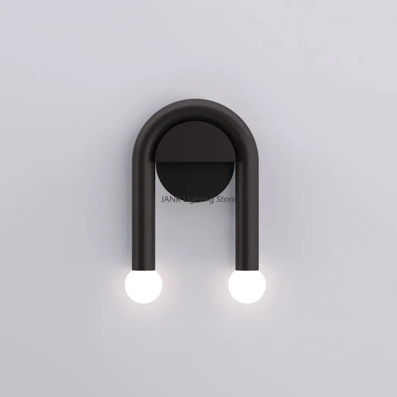 Designer U-Shape Design LED Wall Lamp Black For Beside Bedroom Study Morden Sonce Lighting Indoor Minimalist Home Decor Fixture