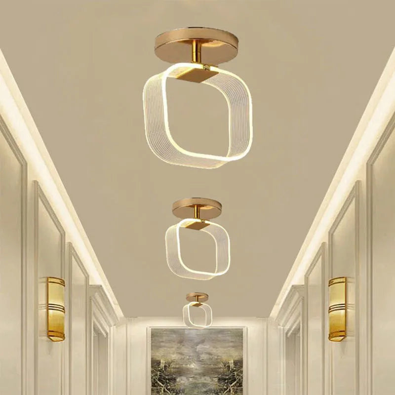 Modern LED Ceiling Lamp Creative Nodic Home Decor Lights For Living Room Corridor Hallway Aisle Cloakroom Black Gold  Lutres