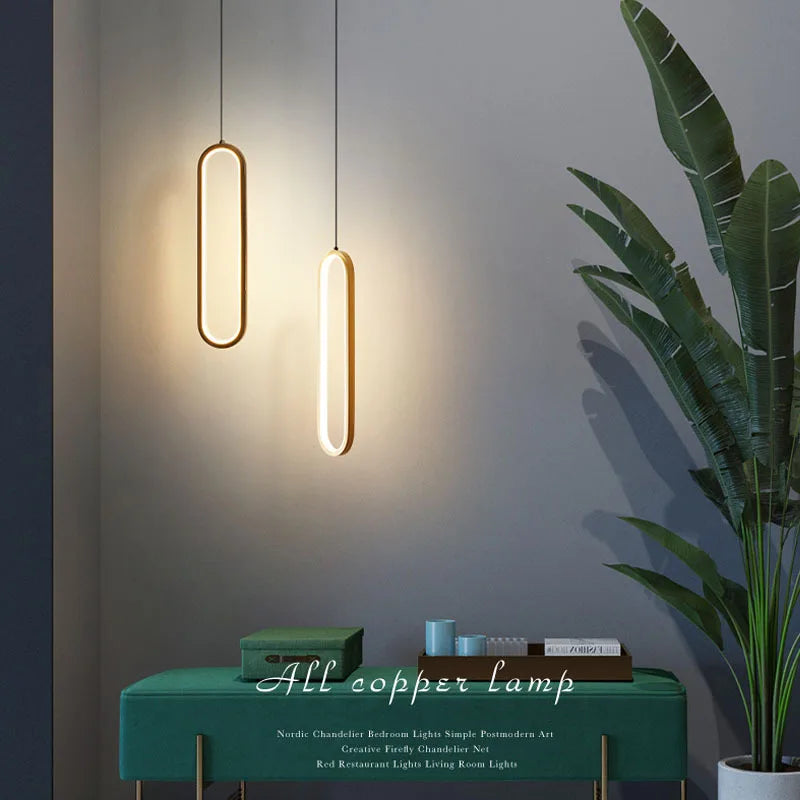 Nordic Minimalist Led Pendant Light Bedside Chandelier Study Room Living Room Background Restaurant Lighting Pendant Lights