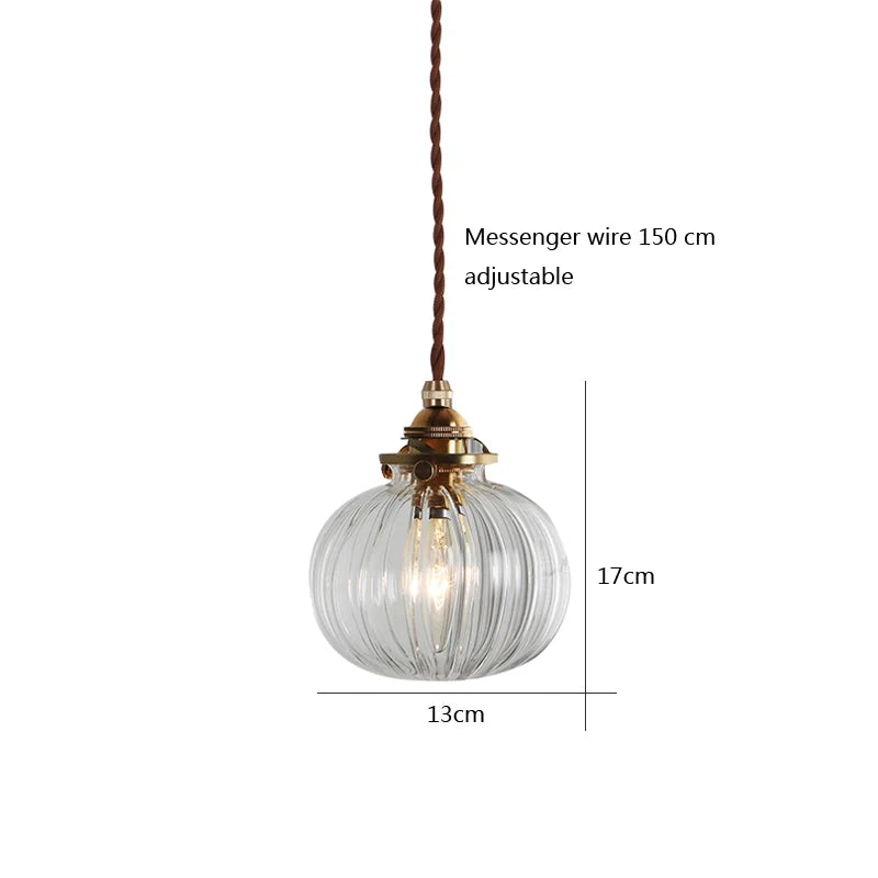 Retro Glass Pendant Light Nordic Dining room Pendant Lamp Creative Minimalist E27 Transparent Lampshade For Restaurant Light