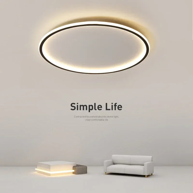 LED Ceiling Chandelier Modern Simple Round Ceiling Lights Living Dining Room Bedroom Corridor Home Indoor Nordic Lamps Lighting