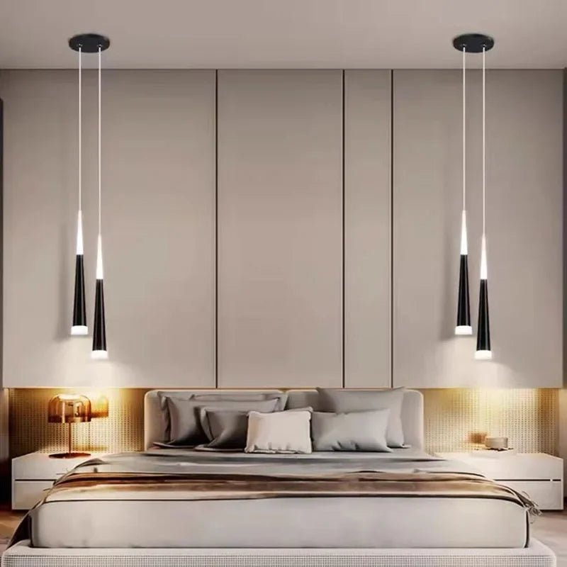 Nordic LED Pendant Lamp Bedroom Bedside Modern Pendant Light  Living Room Long Hanging Wire Chandelier Indoor Home Decor Fixture