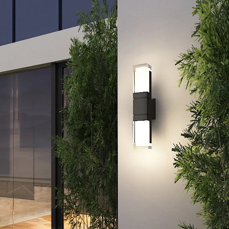 Indoor and outdoor terraces, gardens, exterior walls, courtyards, balconies, modern minimalist waterproof LED wall lights