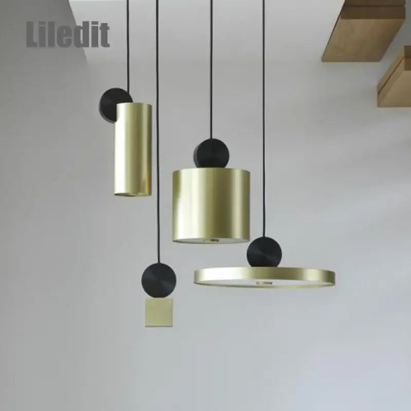 Modern LED pendant lights living room bedroom hanging lamp dinning room modern decor gold black metal core  hanging pendant