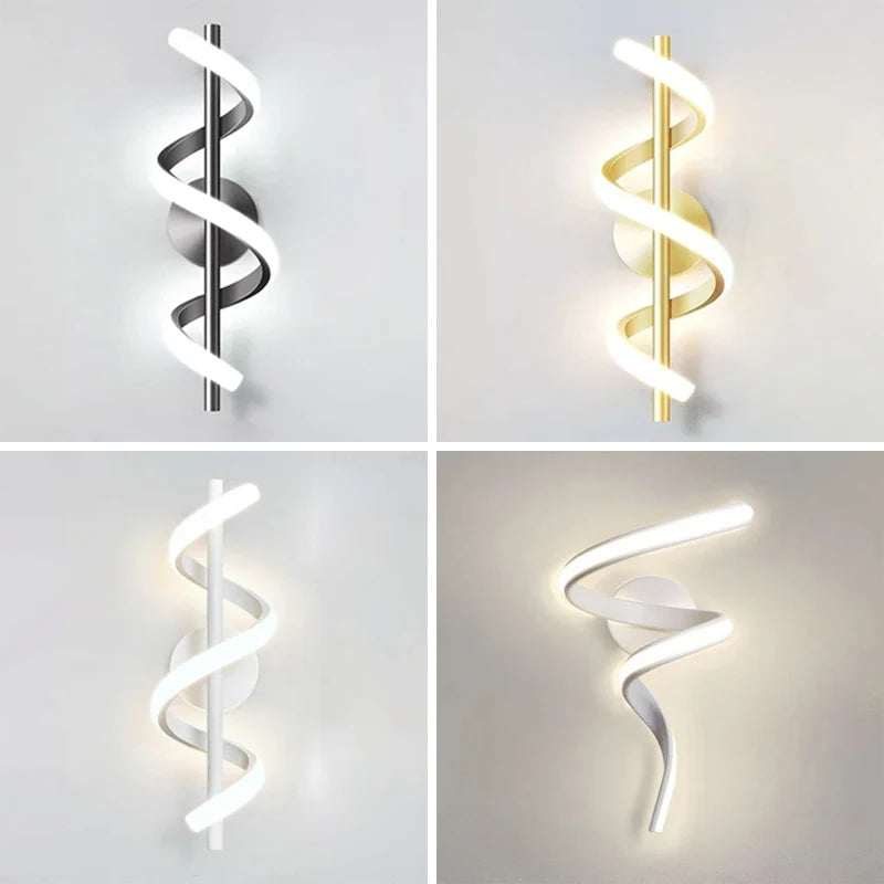 LED Wall Lamp Luxury Black White Gold Wall Decorative Lights For Bedroom Bedside Living Room Corridor Stairs Home Indoor Sconces