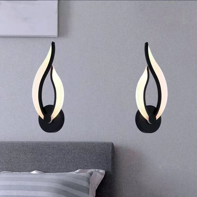 Modern minimalist flame shaped LED wall lamp bedroom living roomstaircase indoor background wall shopping mall hotel decoration