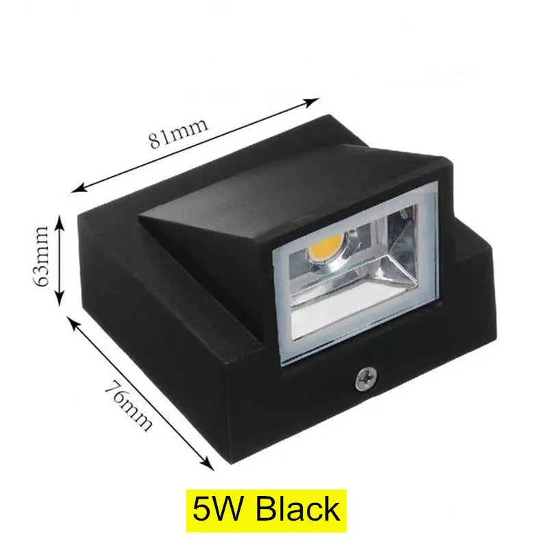 Waterproof IP65 Outdoor Wall Light Aluminium 5W LED Wall Lamp Sconce Balcony Garden Decoration Lighting Lamp AC110V 220V