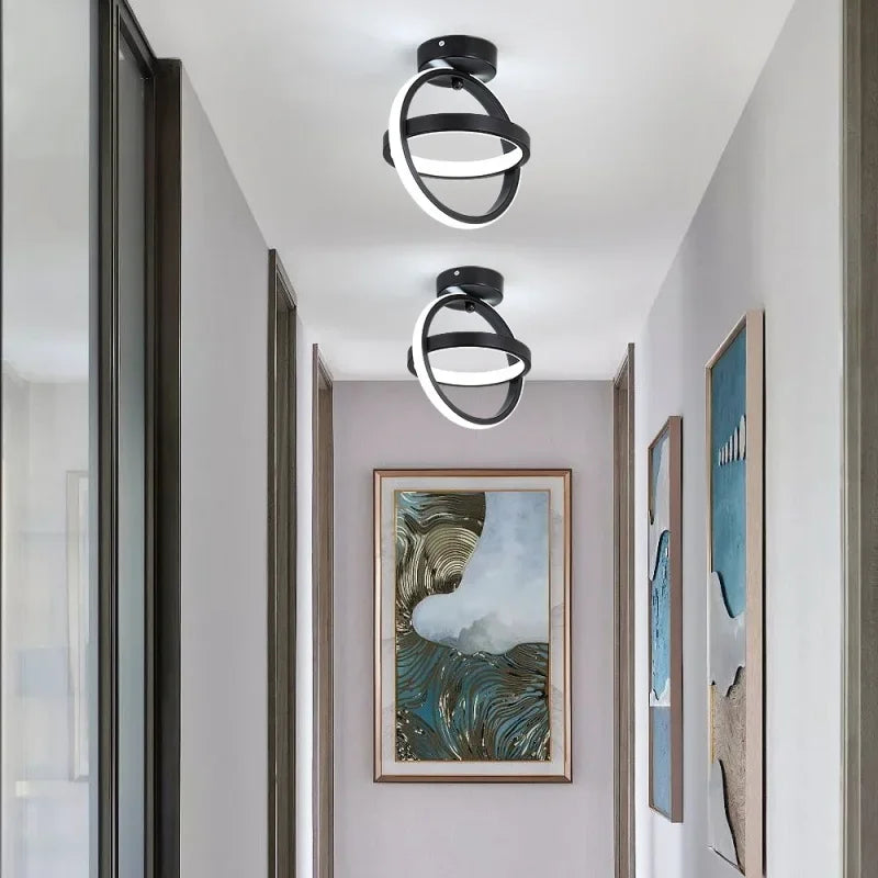 Double Ring Flush Mount Lights, 6000K Chandelier Lamp for Bathroom Livingroom Bedroom Kitchen Hallway