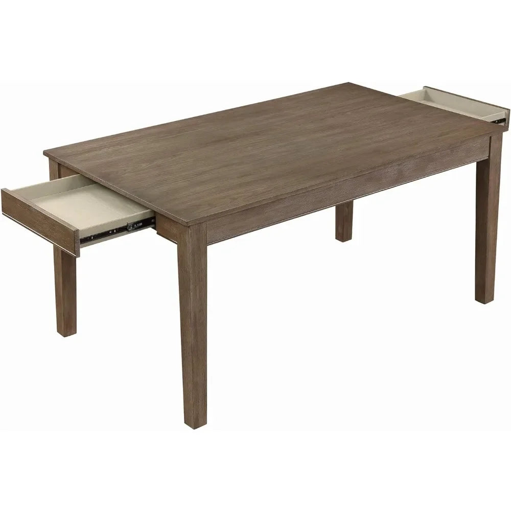 Bark Wood Dining Table | Brown Home Furniture Portable Foldable Table