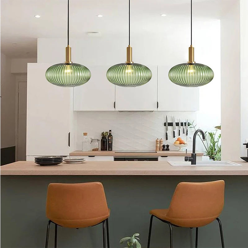 Nordic Glass Pendant Light D30CM Dining Room Hanging Lamp For Living Room Bedroom Beside Home Decoration Lighting Lustre