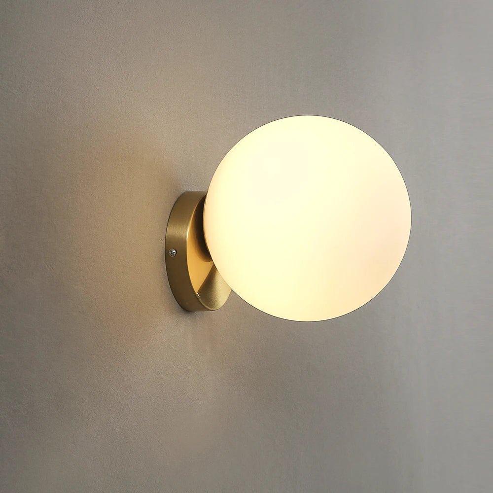 Modern Wall Light Glass Ball Luxury Gold Misaligned ball wall Lamp living Room Bedroom Bedside Staircase Nordic Indoor Decor