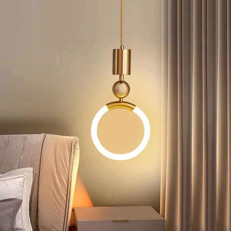 Nordic Simple Led Pendant Light Postmodern Hanging Lamp Restaurant Bedroom Bedside Luxury Clothing Store Staircase Pendant Lamp