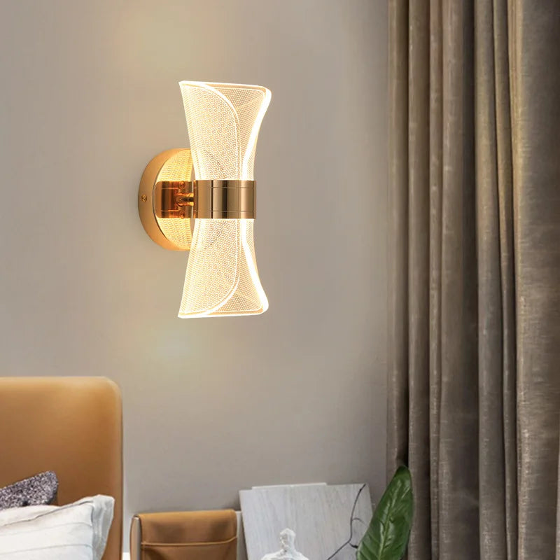 Modern Luxury Wall Lamp Bedroom Bedside Lamp Online Celebrity Hotel Living Room LED Acrylic Background Wall Creative Light