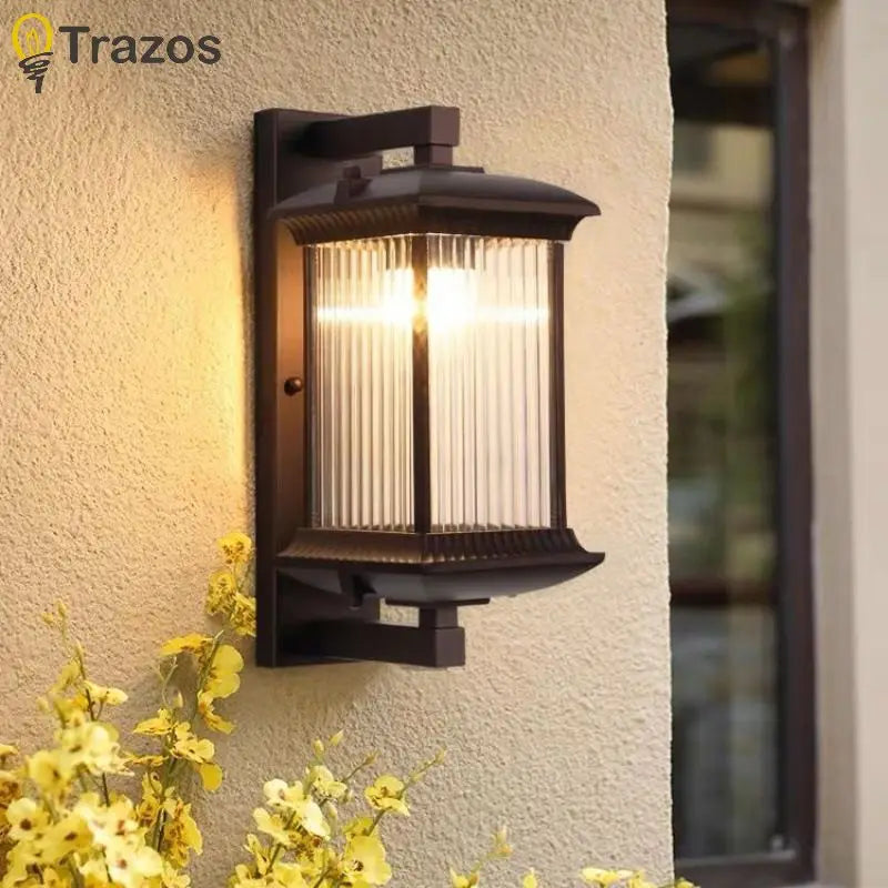 Aisle Wall Light Outdoor Garden Courtyard Exterior Wall Corridor Balcony Light Modern New Chinese Villa Door Light Wall Light