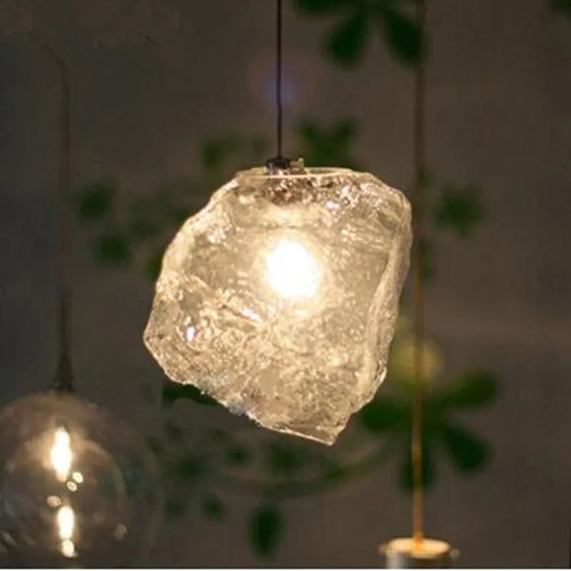 Nordic Lava Ice Chandelier INS Popular Glass Bedside Light Indoor Living Room Dining Hall Bar Cafe Kitchen Creative Hanging Lamp