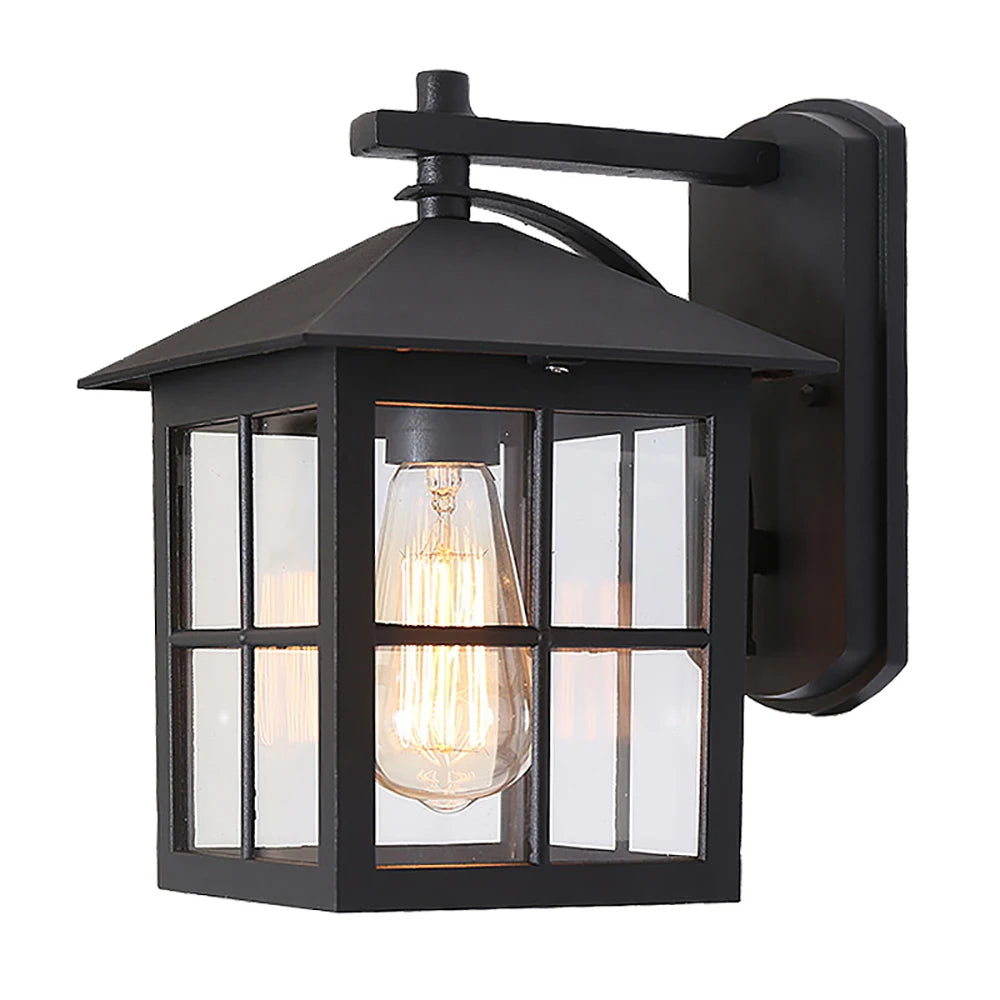 Outdoor Vintage Wall Lamp E27 Bulb Sconce Light Fixtures Retro LED Wall Lamp Porch House Home Yard Garden Lighting Black Bronze