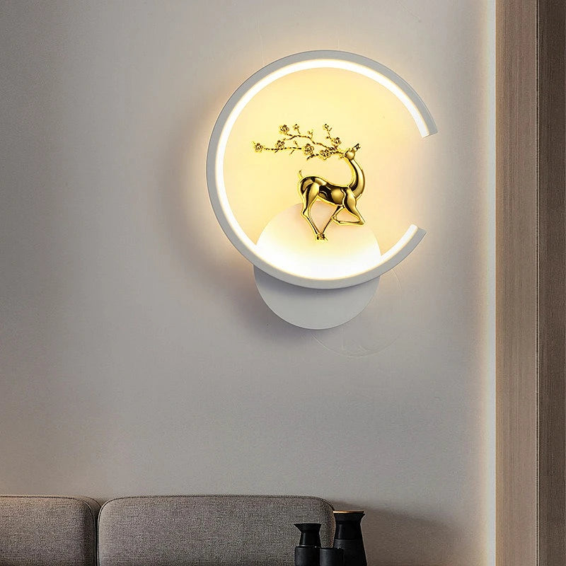 Nordic Minimalist Diamond Shaped Wall Lamp Semi-circular LED Energy-saving Lamp Creative Interior Decoration Lighting Fixture