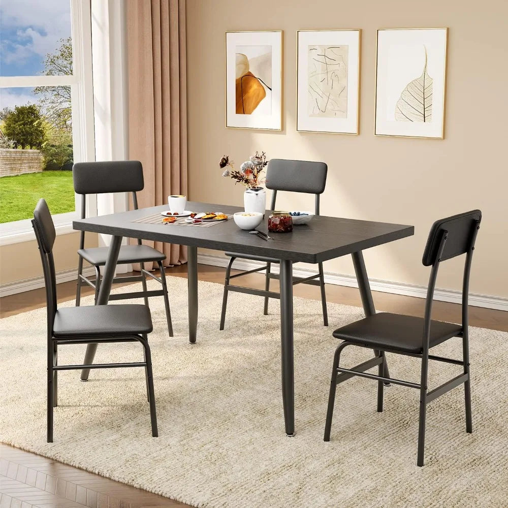 Ivory 5 Piece Wood Dining Table | Table Set for 4, Kitchen with 4 Chairs