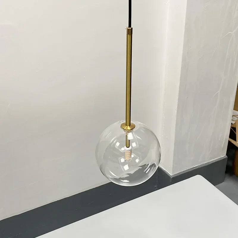 Nordic Modern Chandelier Pendant Lights Fixture Glass Ball Lampshade Bedroom Dining Room Hanging Lamp Restaurant Decor Lustre