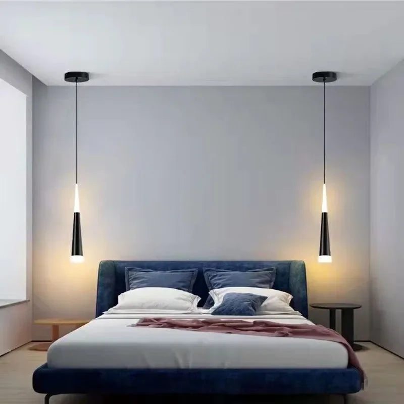 Nordic LED Pendant Lamp Bedroom Bedside Modern Pendant Light  Living Room Long Hanging Wire Chandelier Indoor Home Decor Fixture