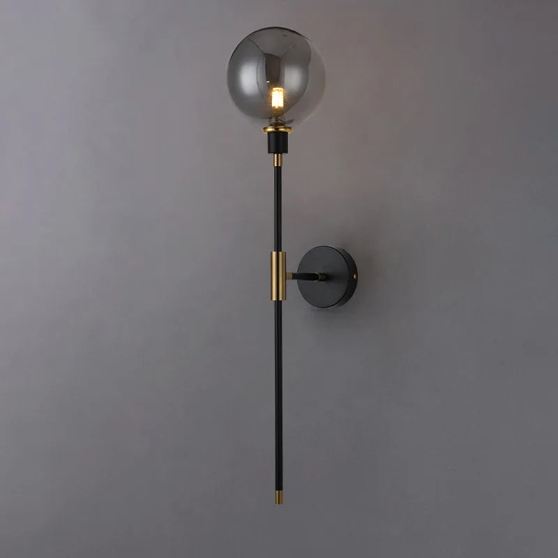 Modern Led Magic Bean Wall Lamp Black Iron Glass Ball Wall light For Living Room Bedroom Loft Decor Nordic Home Bedside Fixtures