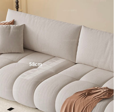 أريكة البندقية | أريكة حديثة مستقيمة من القماش المخملي باللون البيج