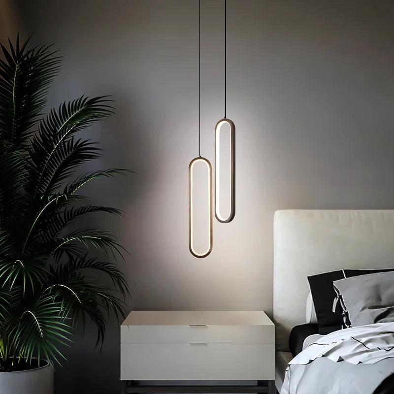 Nordic Minimalist Led Pendant Light Bedside Chandelier Study Room Living Room Background Restaurant Lighting Pendant Lights