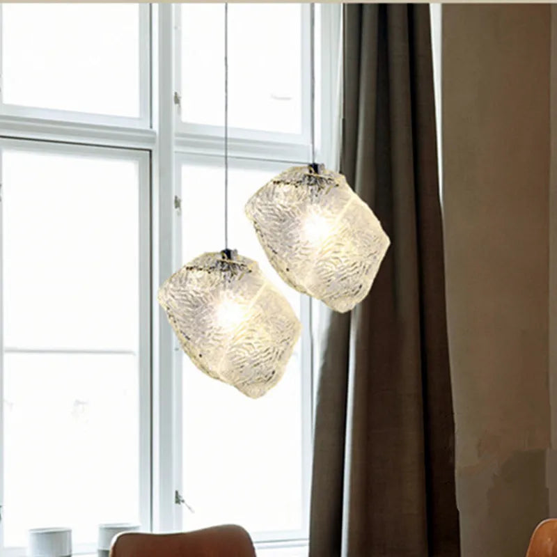 Nordic Lava Ice Chandelier INS Popular Glass Bedside Light Indoor Living Room Dining Hall Bar Cafe Kitchen Creative Hanging Lamp