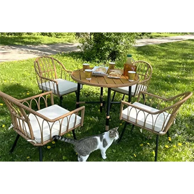 Vello 5 Piece Outdoor Dining Table and Chairs Set Garden Furniture Set Balcony Backyard Garden Chairs Patio