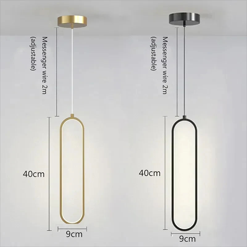 Modern LED Pendant Light Black Gold Bedside Lighting Lamp Living Room Dining Room Bedroom Hanging Lamps Decor Led Fixtrue Lustre