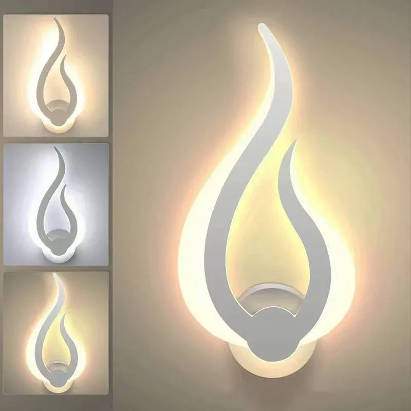 Modern minimalist flame shaped LED wall lamp bedroom living roomstaircase indoor background wall shopping mall hotel decoration