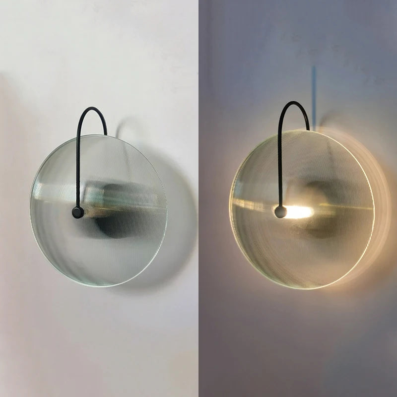 Modern Led Wall Lamp Stripe Round glass light Nordic Indoor lighting Fixture Living Bathroom Bedside Bedroom Decor Sconce Lights