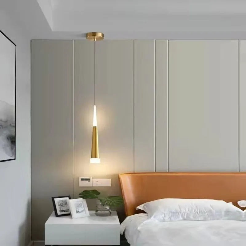 Nordic LED Pendant Lamp Bedroom Bedside Modern Pendant Light  Living Room Long Hanging Wire Chandelier Indoor Home Decor Fixture