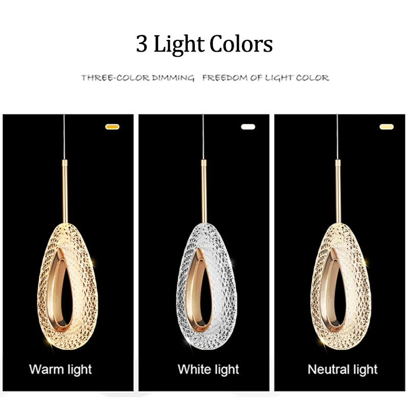 Nordic LED Pendant Lights Indoor Lighting Luxurious Hanging Lamp Home Living Room Decoration Dining Tables Bedside Aisle Light