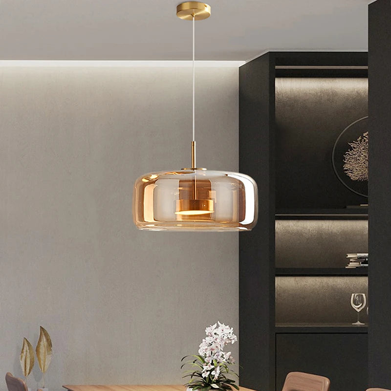 Glass Pendant Light Luxury Pendant Lamp Decor Nordic LED Hanging Light Fixtures Bedroom Modern Luminaire Suspension Lamp