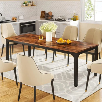 Jersey Dining Table for 6-8 Persons | 78 inch Long Rectangular Kitchen Dining Table for Living Room and Dining Room