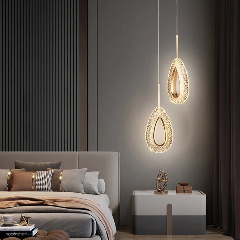 Nordic LED Pendant Lights Indoor Lighting Luxurious Hanging Lamp Home Living Room Decoration Dining Tables Bedside Aisle Light