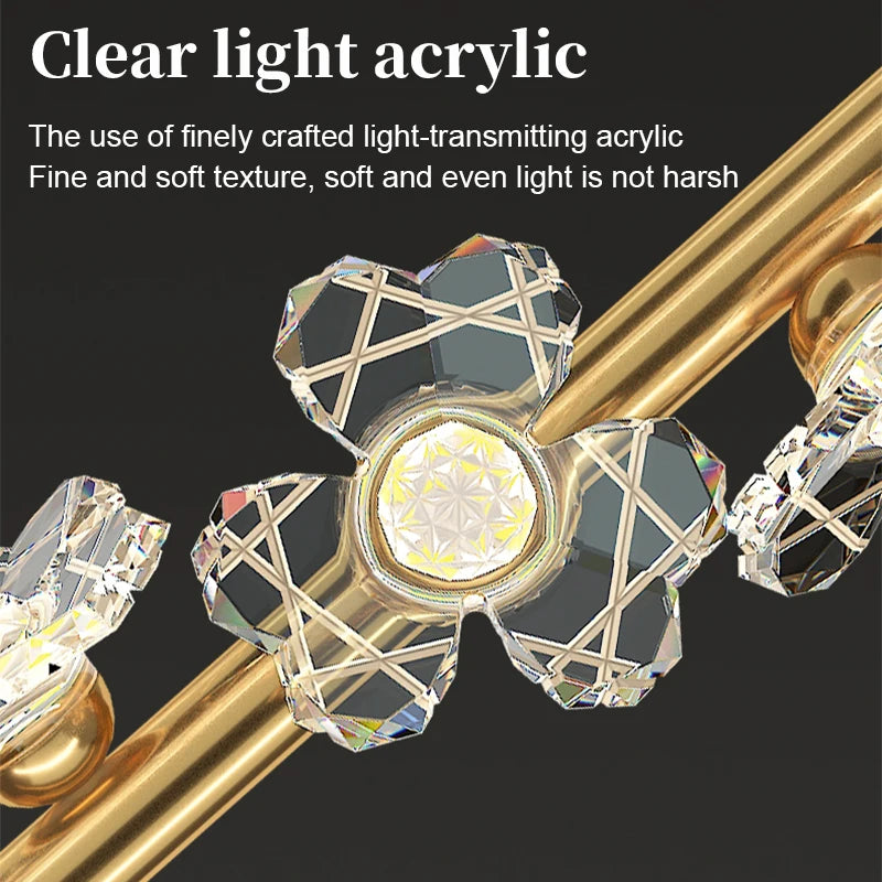 Nordic LED Pendant Lights Interior Lighting Home Appliance Home Decor Living Room Kitchen Bedroom Crystal Petals Bedside Lamp