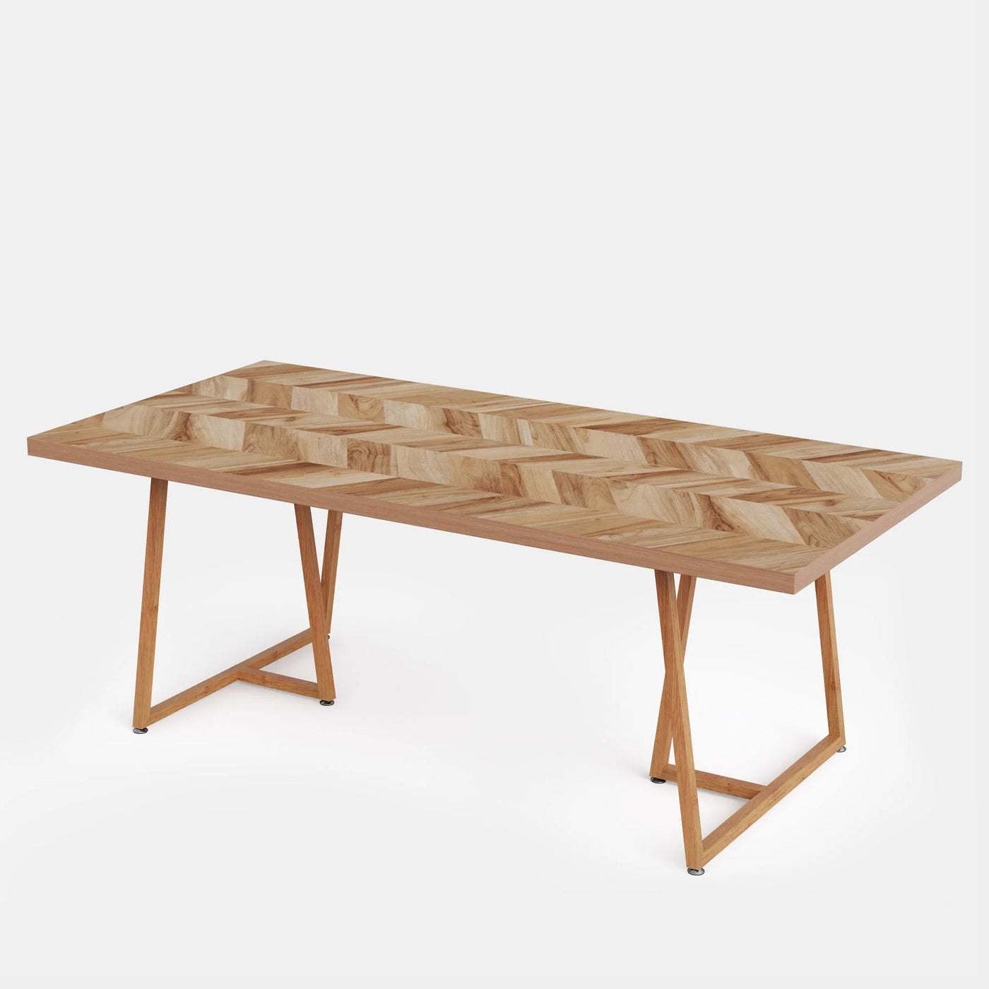 Mesa de comedor Milton Farmhouse para 6 a 8 personas | Mesa de cocina rectangular de madera de 70,9"