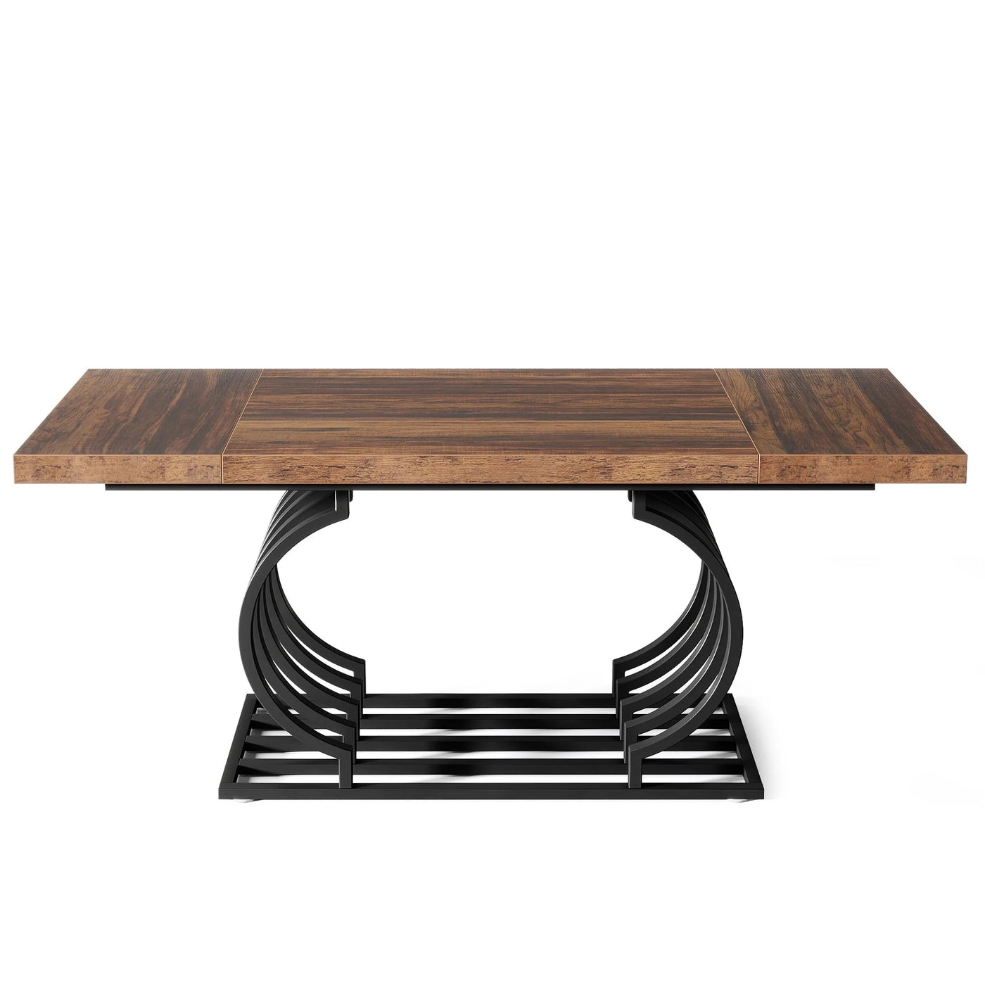 Argent Faux Marble Dining Table | 63 inch Wood Kitchen Table with Geometric Frame