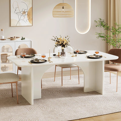 Mesa de comedor moderna Trest | Mesa de cocina rectangular grande de madera negra para 4-6 personas