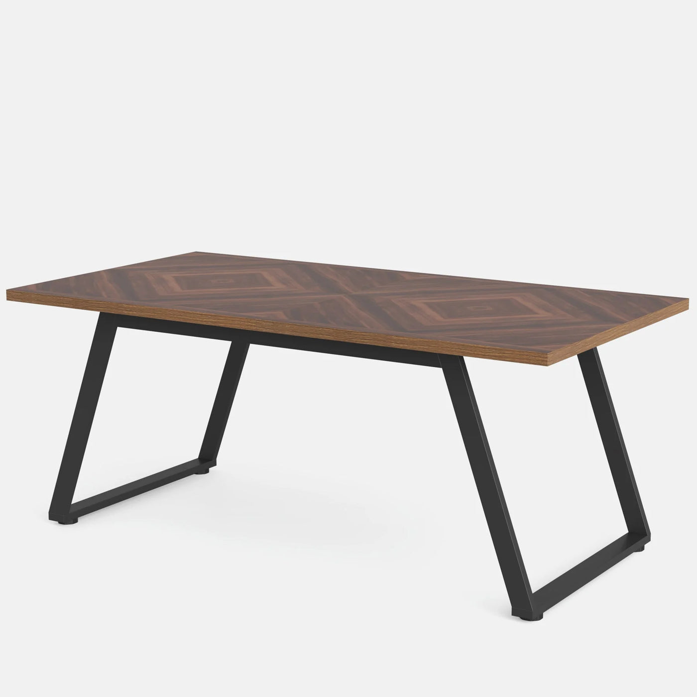Mesa de comedor rectangular nórdica | Mesa de comedor de cocina de madera estilo granja de 63" para 6 personas