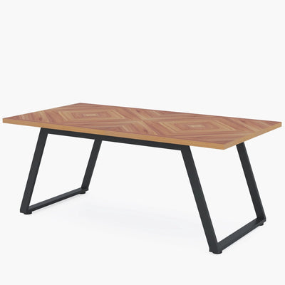 Mesa de comedor rectangular nórdica | Mesa de comedor de cocina de madera estilo granja de 63" para 6 personas